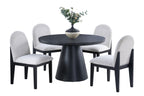 1pc Round Table Unique Cone-Shaped Base Black Color Wooden Casual Modern Dining Room Table Only
