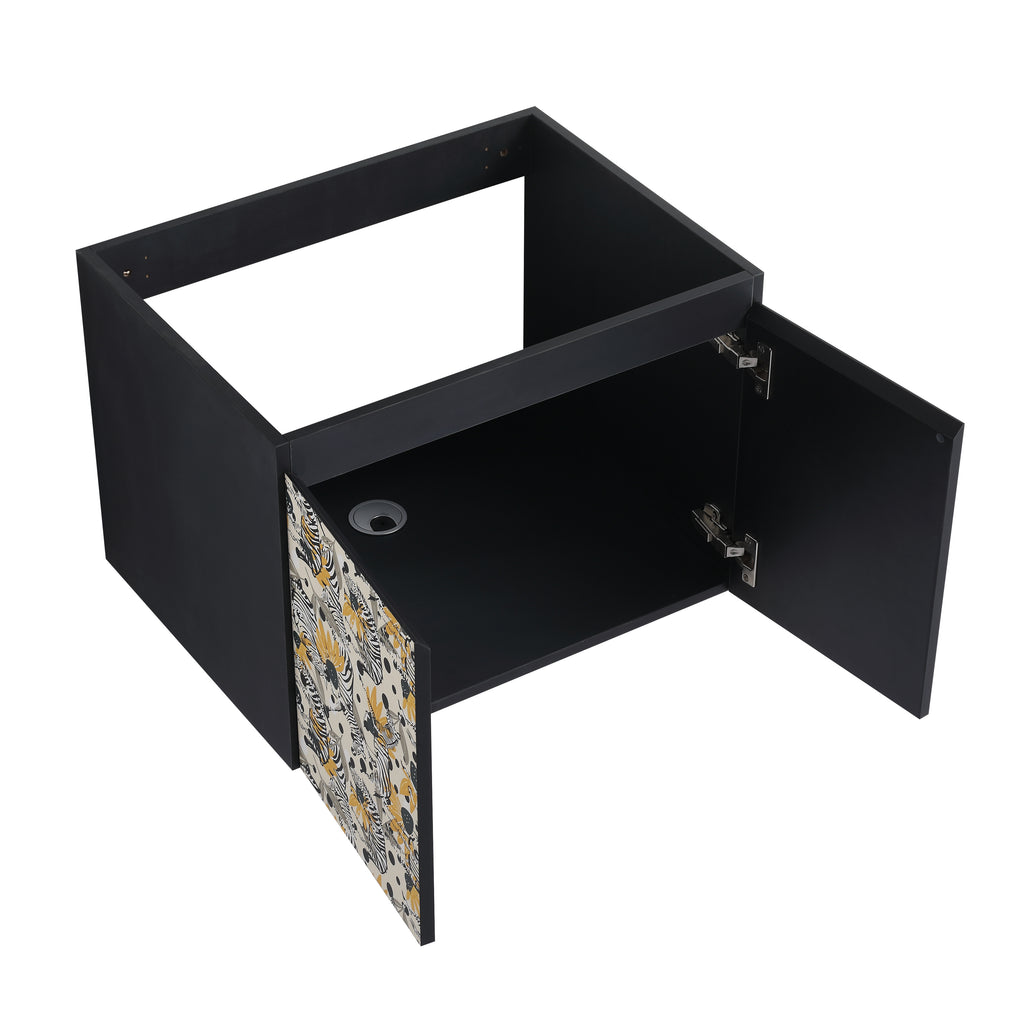 24'' Floating Wall-Mounted Bathroom Vanity With Ceramics Sink & Soft-Close Cabinet Door, KD-Package