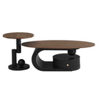 Elegant Black Nesting Coffee Table Set of 2 with Storage.
