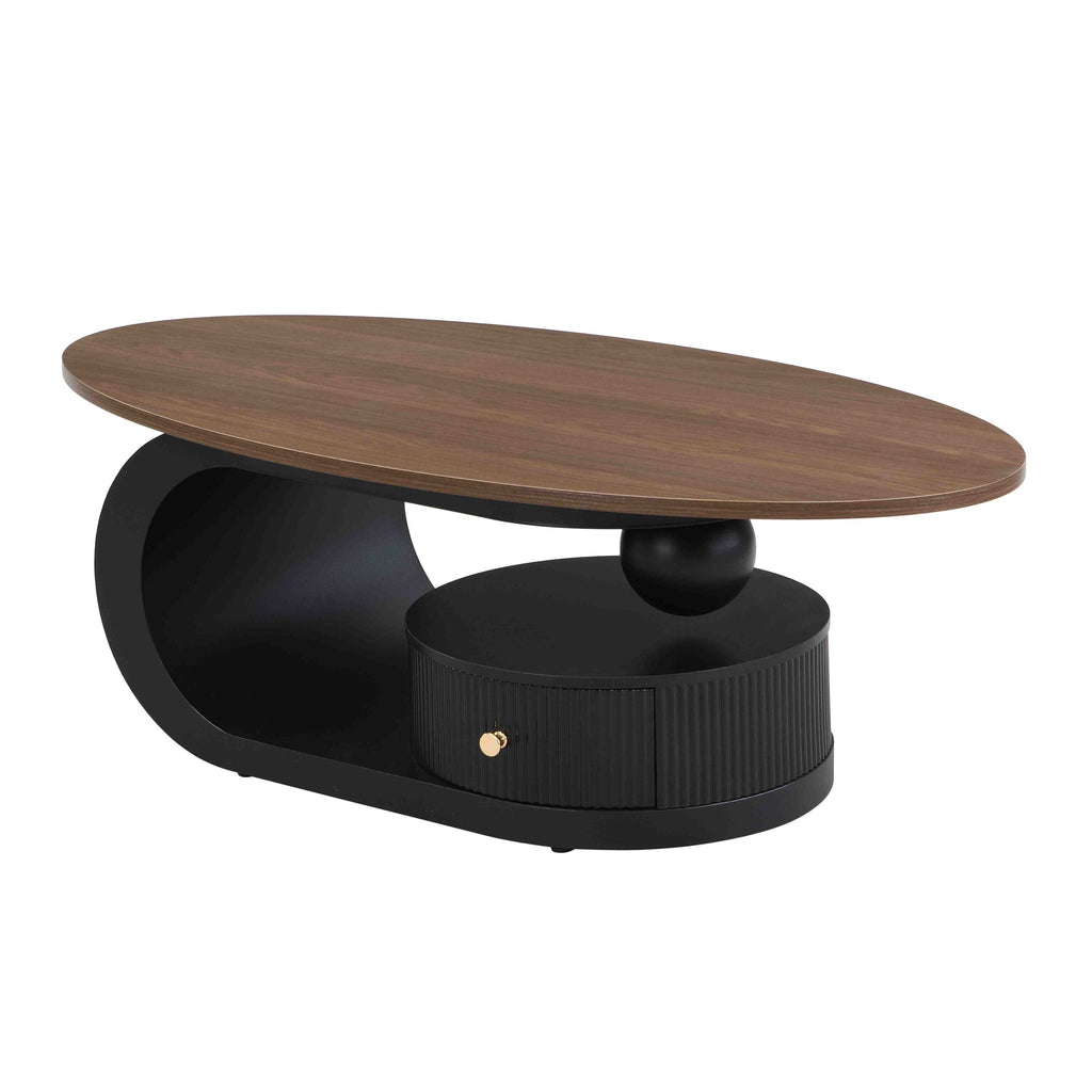 Elegant Black Nesting Coffee Table Set of 2 with Storage.