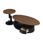 Elegant Black Nesting Coffee Table Set of 2 with Storage.