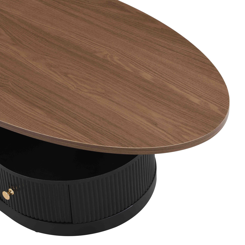 Elegant Black Nesting Coffee Table Set of 2 with Storage.