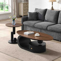 Elegant Black Nesting Coffee Table Set of 2 with Storage.