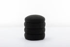 006-Soft Boucle  Round Ottoman Footrest Stool,Black