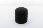 006-Soft Boucle  Round Ottoman Footrest Stool,Black