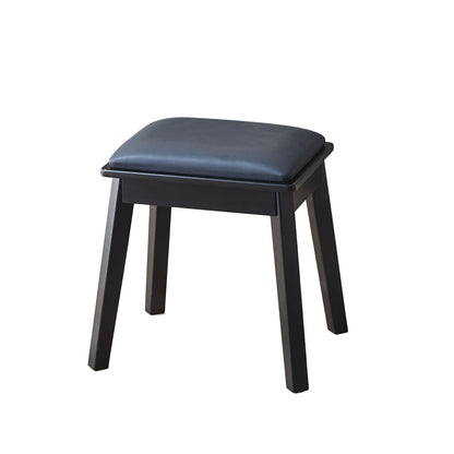 Modern Makeup Vanity Desk with LED Lights & Mirror, 4 Drawer Dressing Table Set with Stool, 3 Colors Dimmable Brightness, Space-Saving for Bedroom, Black