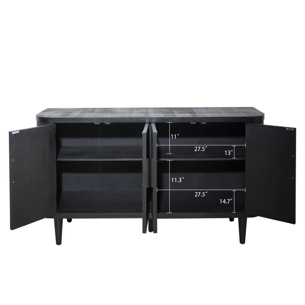 Accent Storage Cabinet, Modern Accent Buffet Cabinet with Adjustable Shelves, Freestanding Sideboard with Four Doors, Accent Cabinet with 4 Doors for Hallway Entryway Living Room