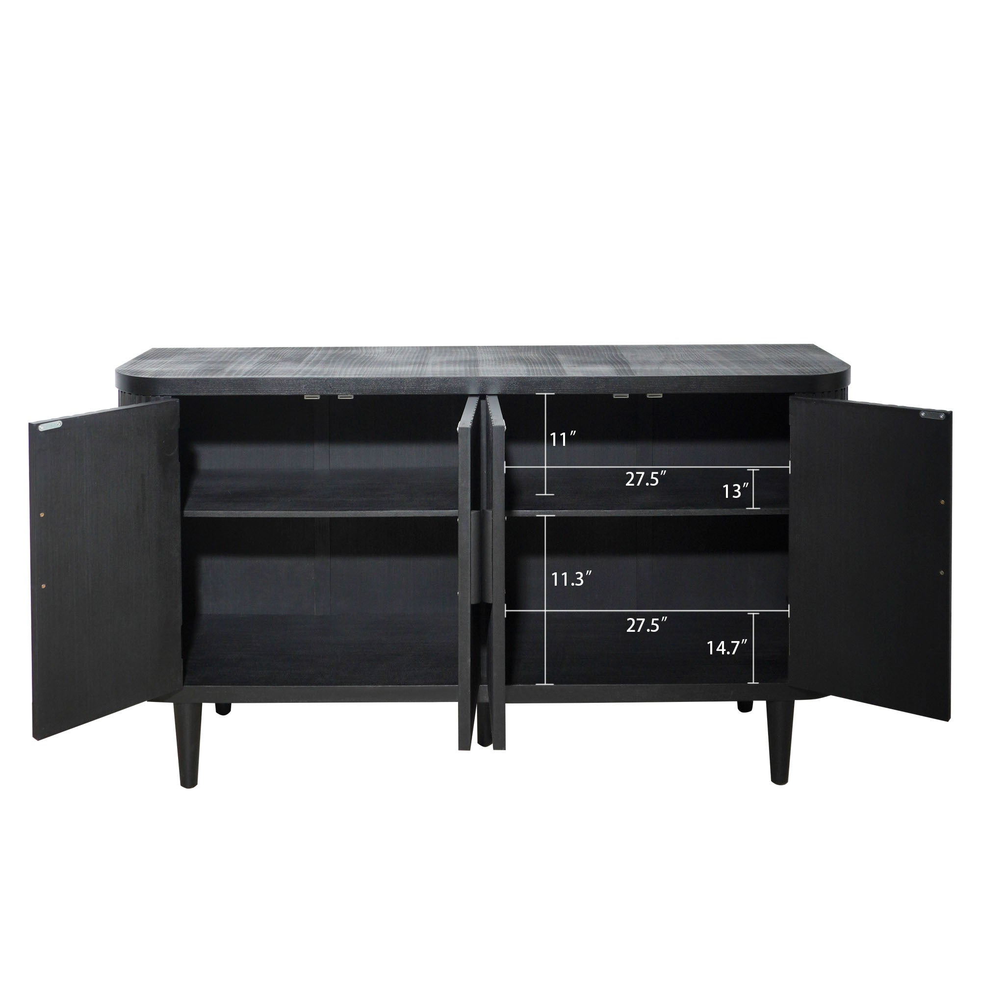 Accent Storage Cabinet, Modern Accent Buffet Cabinet with Adjustable Shelves, Freestanding Sideboard with Four Doors, Accent Cabinet with 4 Doors for Hallway Entryway Living Room