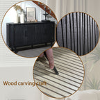 Accent Storage Cabinet, Modern Accent Buffet Cabinet with Adjustable Shelves, Freestanding Sideboard with Four Doors, Accent Cabinet with 4 Doors for Hallway Entryway Living Room