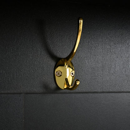 ON-TREND Versatile 4-in-1 Hall Tree with 6 Golden Hooks, Wood Grain Bench with Multiple Storage Space, Entryway Coat Rack with 2 Drawers for Living Room, Hallway, Black, 76.6''H (OLD SKU:N721S000034B)