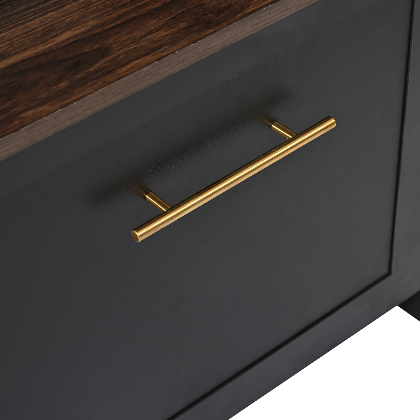 ON-TREND Versatile 4-in-1 Hall Tree with 6 Golden Hooks, Wood Grain Bench with Multiple Storage Space, Entryway Coat Rack with 2 Drawers for Living Room, Hallway, Black, 76.6''H (OLD SKU:N721S000034B)