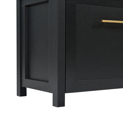 ON-TREND Versatile 4-in-1 Hall Tree with 6 Golden Hooks, Wood Grain Bench with Multiple Storage Space, Entryway Coat Rack with 2 Drawers for Living Room, Hallway, Black, 76.6''H (OLD SKU:N721S000034B)