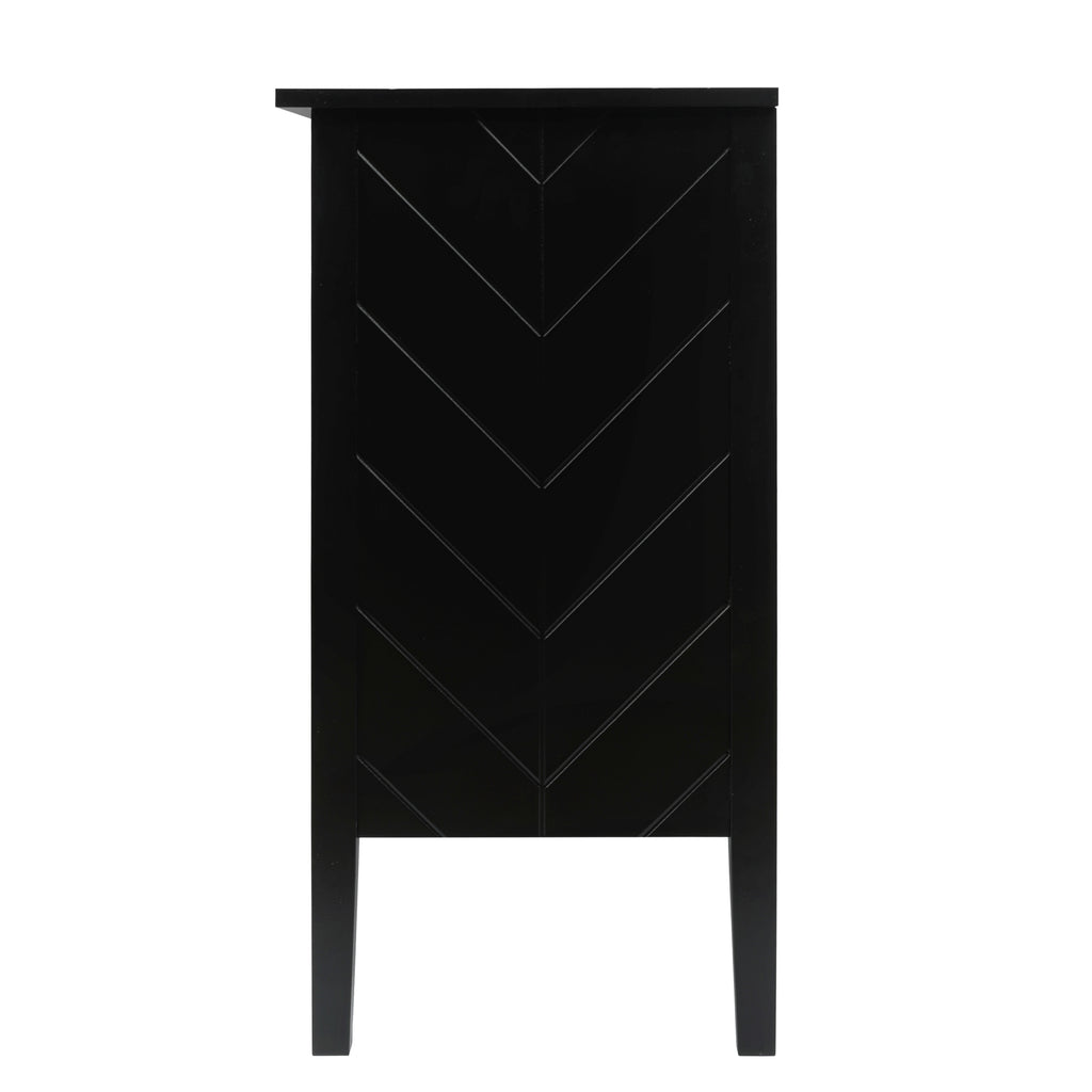 2 Door Wooden Cabinets, Black Wood Cabinet Vintage  Style Sideboard for Living Room Dining Room Office