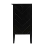2 Door Wooden Cabinets, Black Wood Cabinet Vintage  Style Sideboard for Living Room Dining Room Office