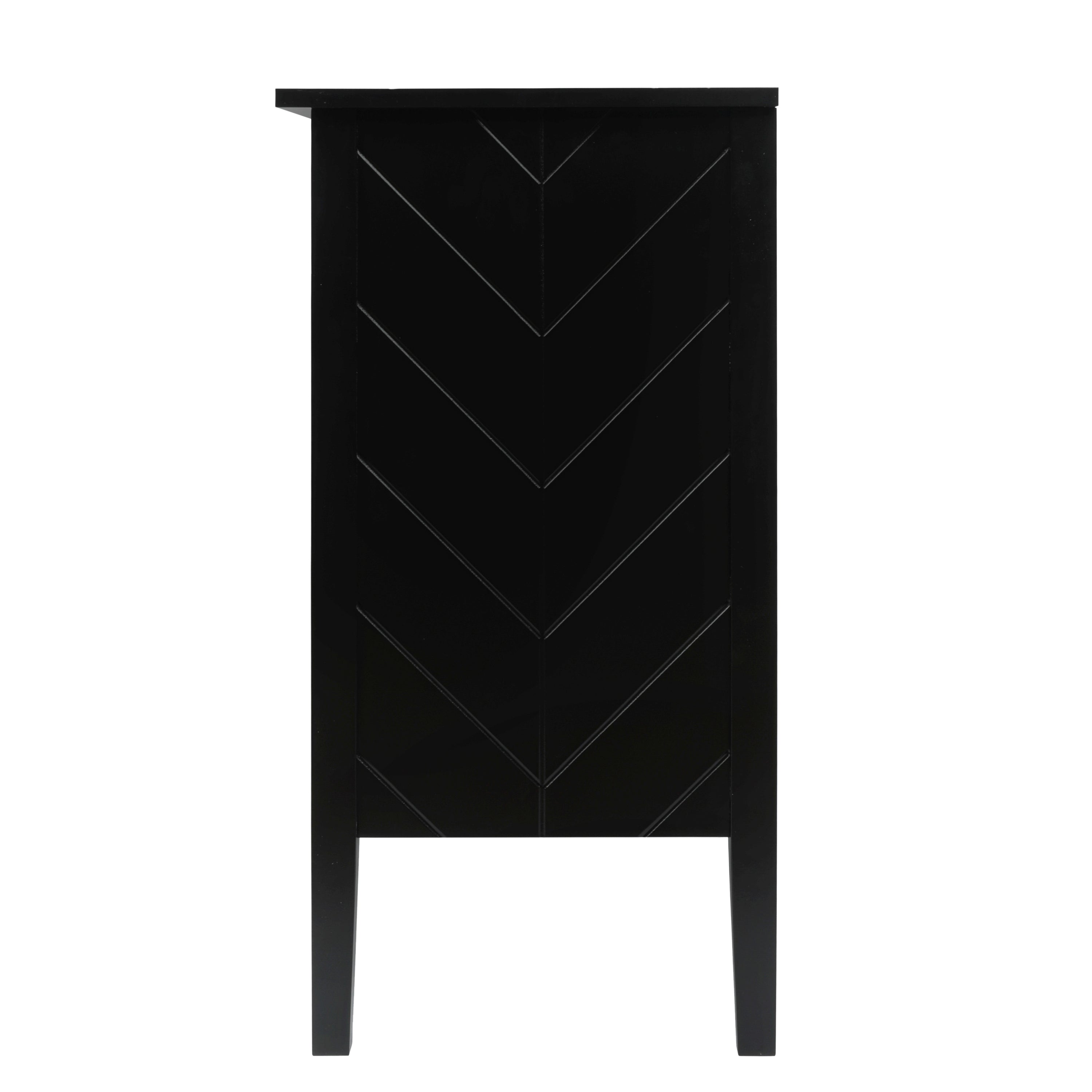 2 Door Wooden Cabinets, Black Wood Cabinet Vintage  Style Sideboard for Living Room Dining Room Office