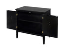 2 Door Wooden Cabinets, Black Wood Cabinet Vintage  Style Sideboard for Living Room Dining Room Office
