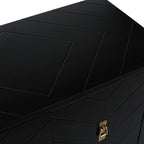 2 Door Wooden Cabinets, Black Wood Cabinet Vintage  Style Sideboard for Living Room Dining Room Office