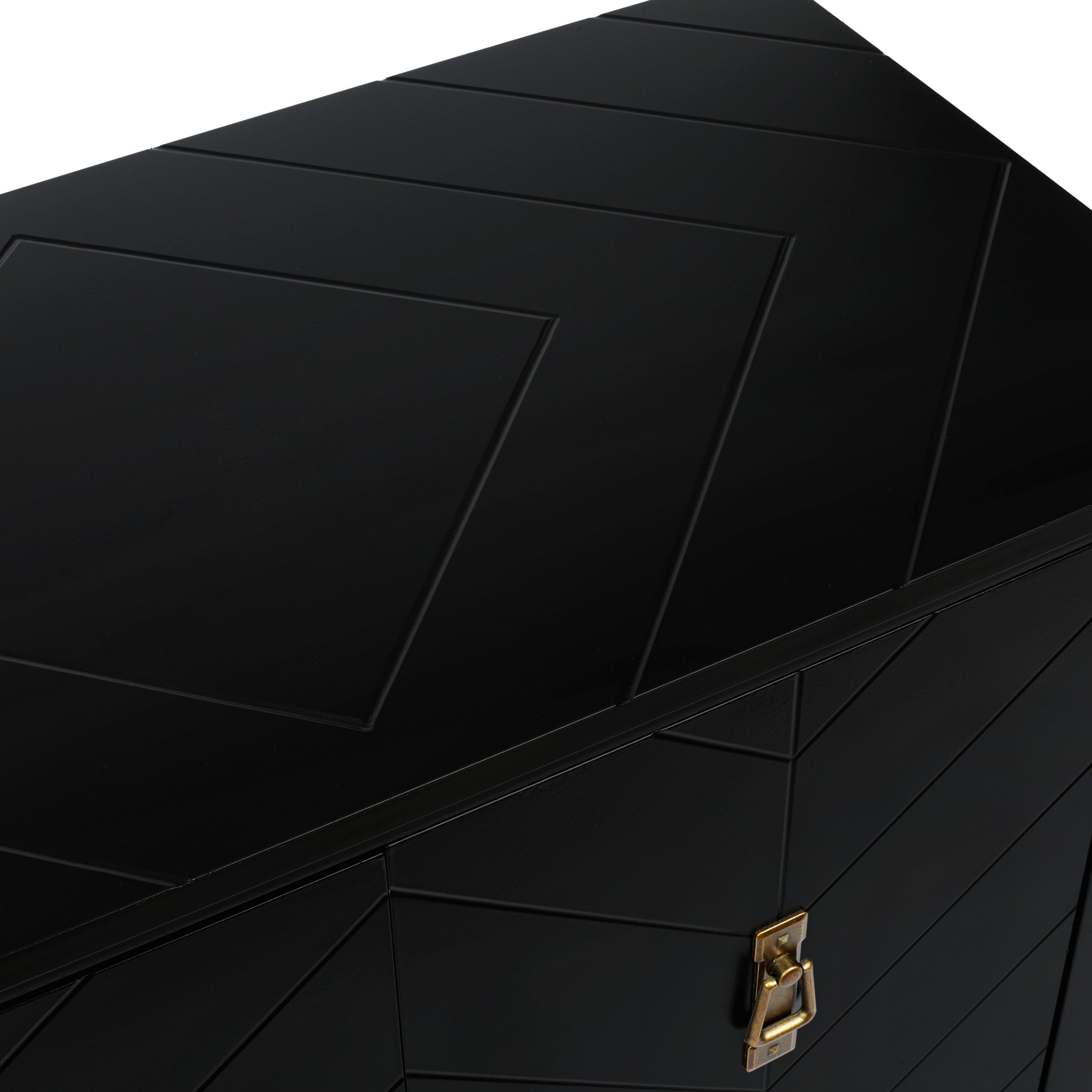 2 Door Wooden Cabinets, Black Wood Cabinet Vintage  Style Sideboard for Living Room Dining Room Office