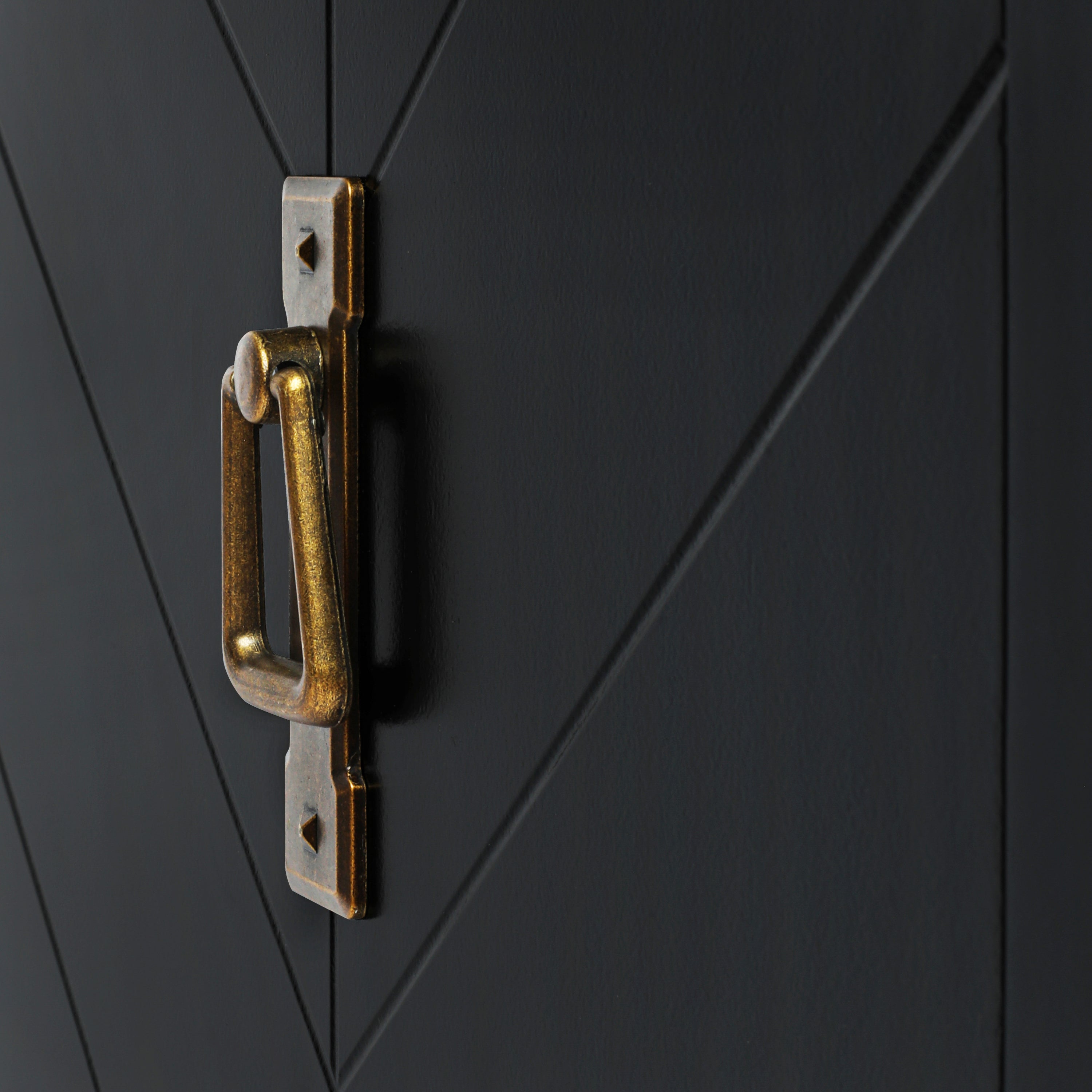 2 Door Wooden Cabinets, Black Wood Cabinet Vintage  Style Sideboard for Living Room Dining Room Office