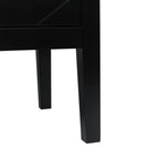 2 Door Wooden Cabinets, Black Wood Cabinet Vintage  Style Sideboard for Living Room Dining Room Office