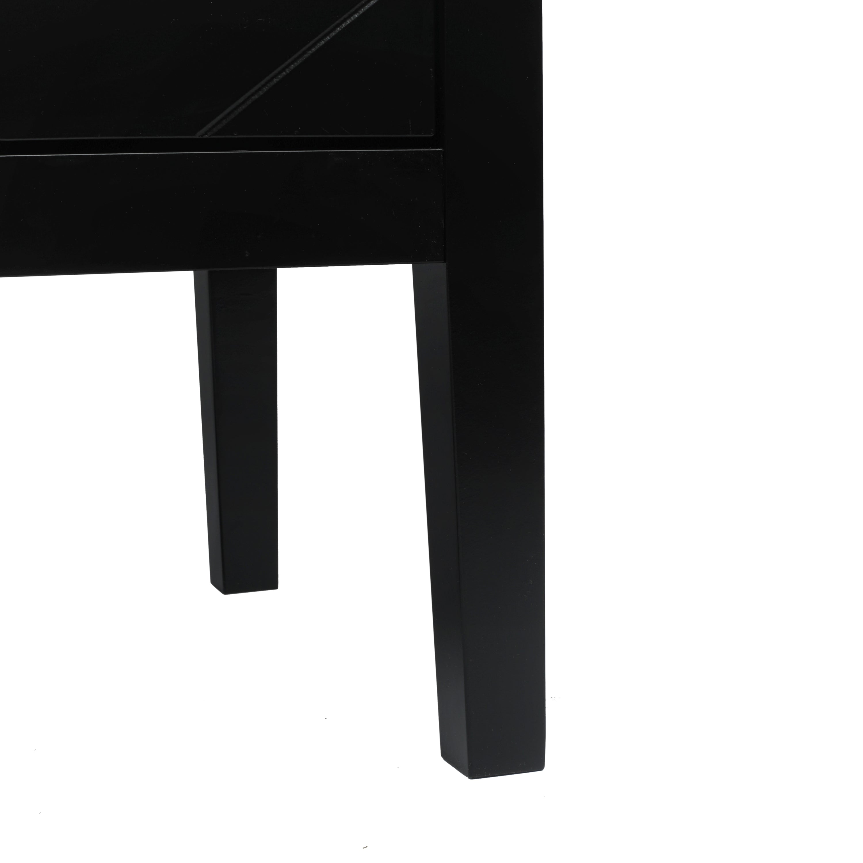 2 Door Wooden Cabinets, Black Wood Cabinet Vintage  Style Sideboard for Living Room Dining Room Office