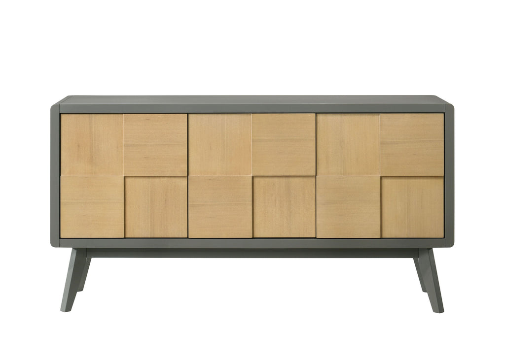 Blayde Natural & White Chenille Finish 8PCs Dining Room Set