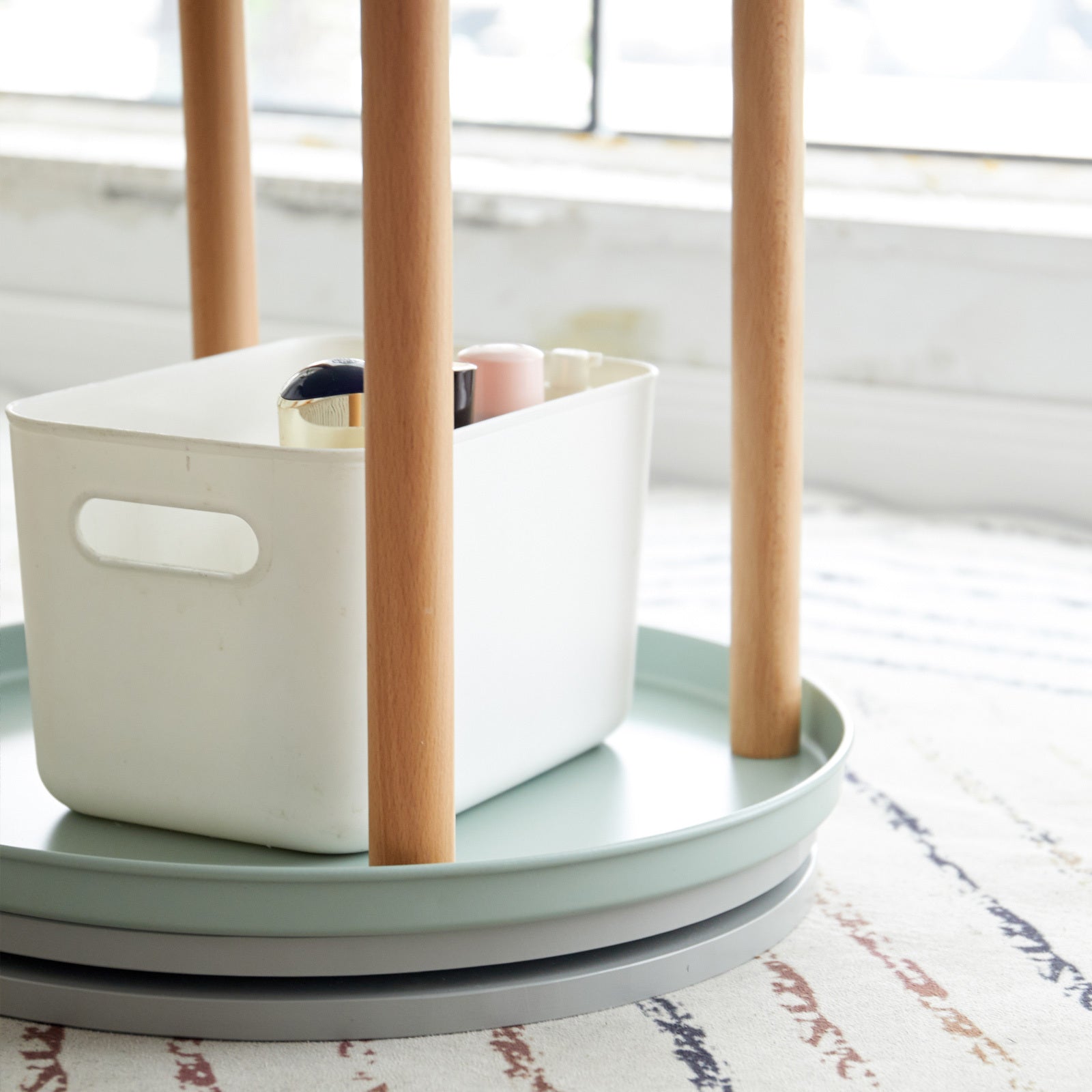 Storage Shelf, 360° Rotating Bookshelf, 4 Tier Bookcase w/ Large-Capacity Storage Space, Multifunctional Storage Rack, Compact Design, Standing Shelf for Living Room, Bedroom, Study Room, Kitchen