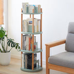 Storage Shelf, 360° Rotating Bookshelf, 4 Tier Bookcase w/ Large-Capacity Storage Space, Multifunctional Storage Rack, Compact Design, Standing Shelf for Living Room, Bedroom, Study Room, Kitchen