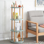 Storage Shelf, 360° Rotating Bookshelf, 4 Tier Bookcase w/ Large-Capacity Storage Space, Multifunctional Storage Rack, Compact Design, Standing Shelf for Living Room, Bedroom, Study Room, Kitchen