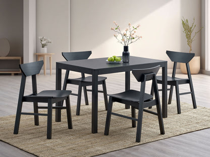 Briar 5Pcs Black Finish Rectangular Table w/ Chair Dining Set