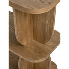 47x15x32.5' Three-Tiered Wooden Shelf with Brown Ash Veneer Finish Bookshelf