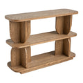47x15x32.5' Three-Tiered Wooden Shelf with Brown Ash Veneer Finish Bookshelf