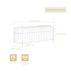 49.2' Wide Faux Fur Flip Top Storage Bench with Black Metal Legs, Bed End Stool Foot Rest for Living Room Entryway Dorm Bedroom,Brown