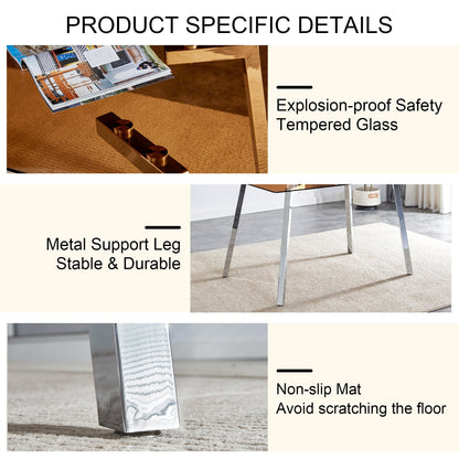 Brown Glass Modern Dining Table Set