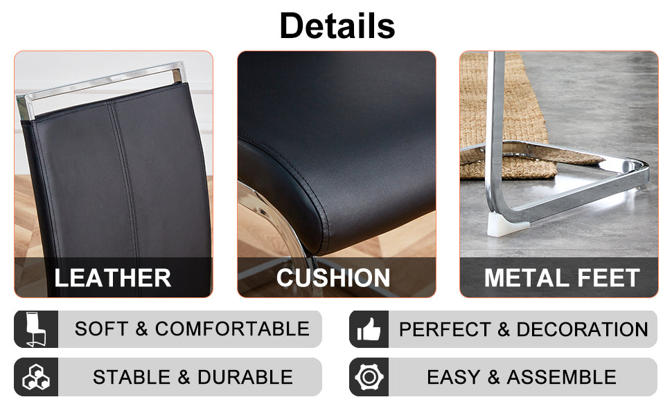 Brown Glass Modern Dining Table Set