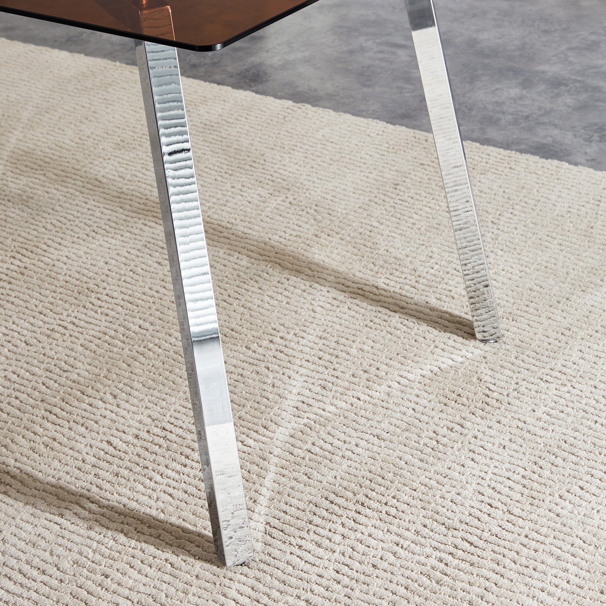 Brown Glass Modern Dining Table Set