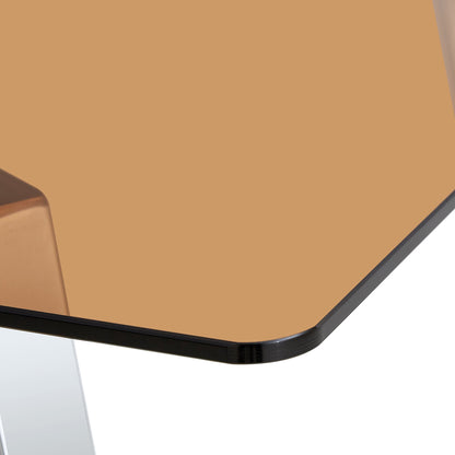 Brown Glass Modern Dining Table Set