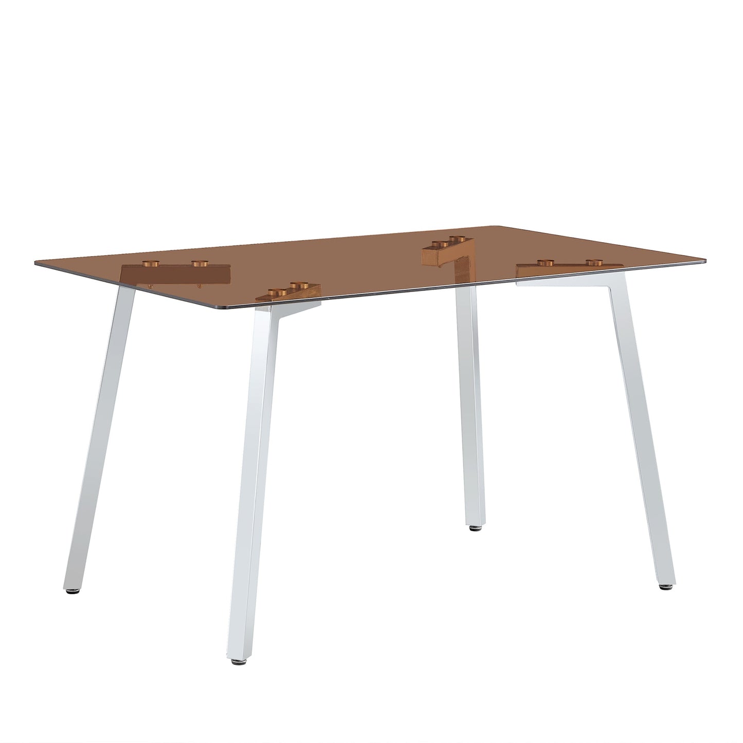 Brown Glass Modern Dining Table Set