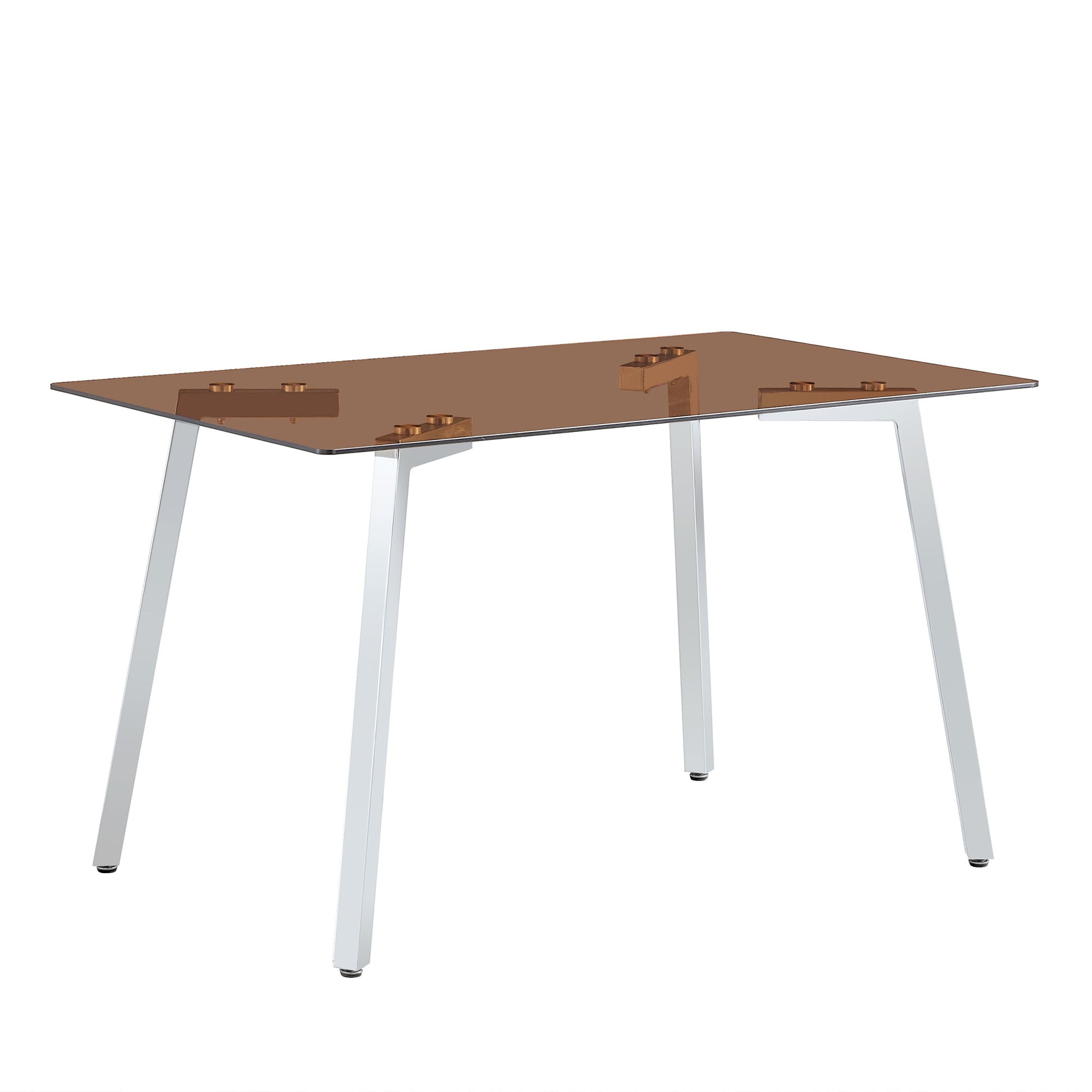 Brown Glass Modern Dining Table Set