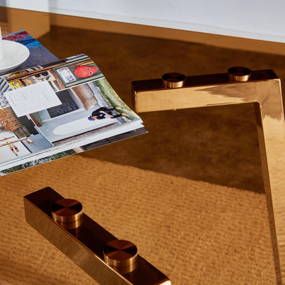 Brown Glass Modern Dining Table Set