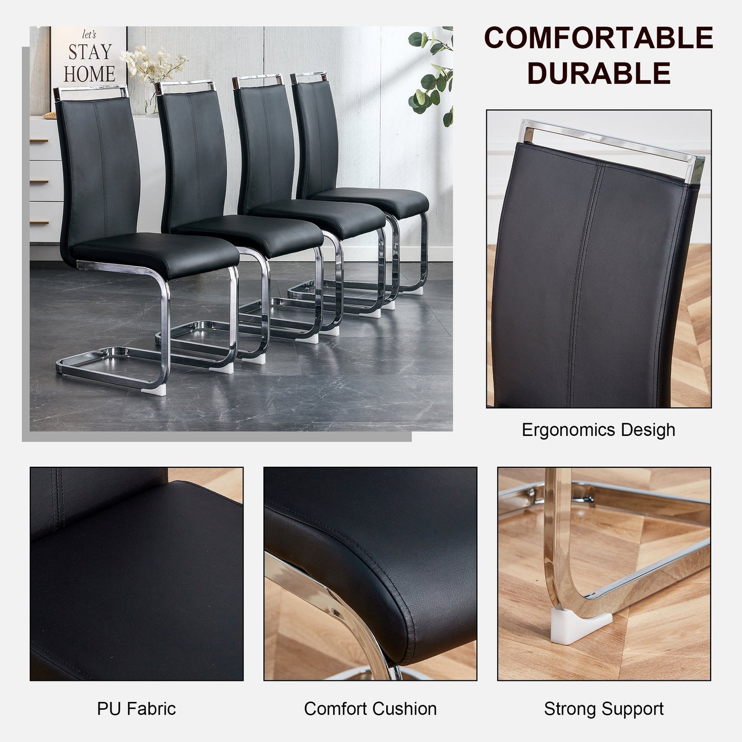 Brown Glass Modern Dining Table Set