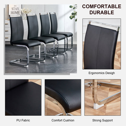 Brown Glass Modern Dining Table Set