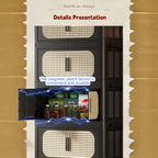 Retro Brown, 20' Side Wide Folding Storage Cabinet ,4 Tiers,19.69'×11.81'×40.55',Collapsible Storage Bins with Magnetic Door, Plastic Storage Cabinet with Wheels