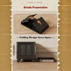 Retro Brown, 20' Side Wide Folding Storage Cabinet ,4 Tiers,19.69'×11.81'×40.55',Collapsible Storage Bins with Magnetic Door, Plastic Storage Cabinet with Wheels