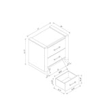 Sarai Brown Nightstand with Spacious Drawers and Acrylic Handles in Rubber Wood, Brown Finish Nightstands