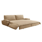 73.2' Queen Pull Out Sofa Bed,3-in-1 Convertible Sleeper Sofa,Multi-Functional Corduroy Loveseat Bed,Camel Sofa