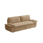 73.2' Queen Pull Out Sofa Bed,3-in-1 Convertible Sleeper Sofa,Multi-Functional Corduroy Loveseat Bed,Camel Sofa