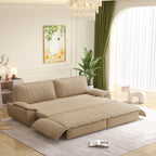 73.2' Queen Pull Out Sofa Bed,3-in-1 Convertible Sleeper Sofa,Multi-Functional Corduroy Loveseat Bed,Camel Sofa