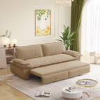 73.2' Queen Pull Out Sofa Bed,3-in-1 Convertible Sleeper Sofa,Multi-Functional Corduroy Loveseat Bed,Camel Sofa
