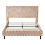 Simple Modern Camel Plush Soft Bed Comfortable Backrest Bedroom Bed,Queen Bed Frame